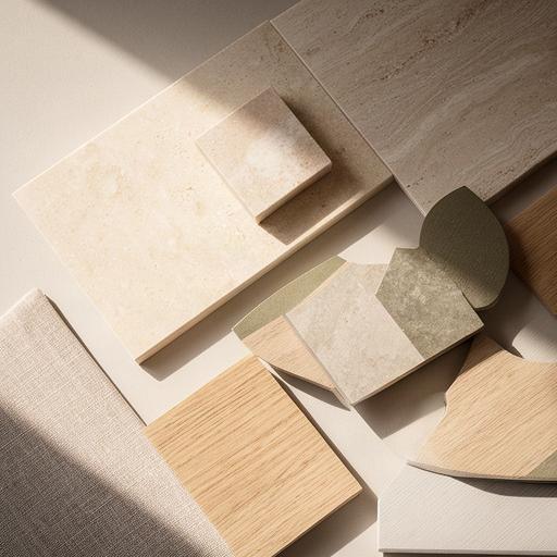 Campioni di pietra e legno scelti per una ristrutturazione residenziale ligure